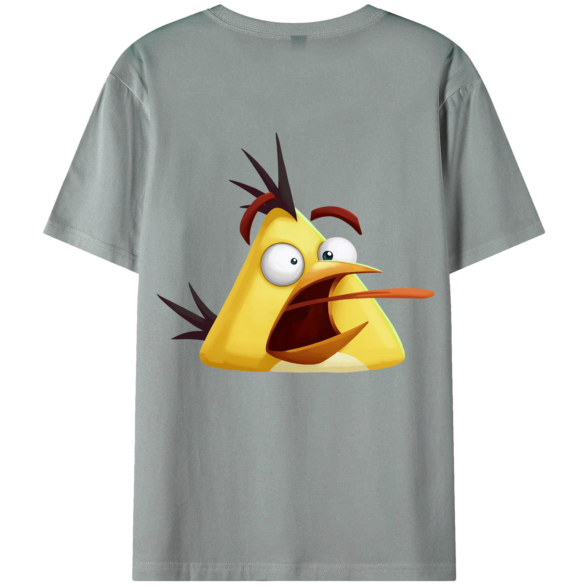 （画像用） Angry Birds アングリーバード 綿100％ メンズ半袖Tシャツ（バックプリント） 通気性